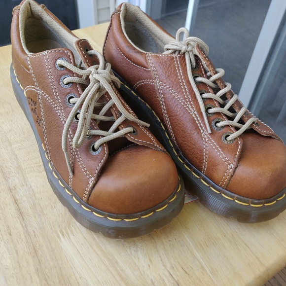 Dr. Martens Shoes - Doc Martens Brown Flower Embossed Oxfords